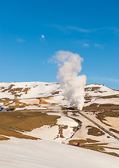 Image showing Geothermal lanscape during winter in Iceland