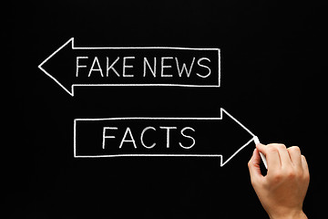 Image showing Fake News Or Facts Arrows Concept