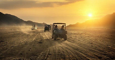 Image showing Buggy riding in desert