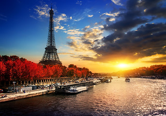 Image showing Eiffel Tower in autumn