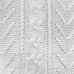 Image showing White ornamental knitted background