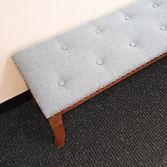 Image showing Gray elegant bench on carpet floor