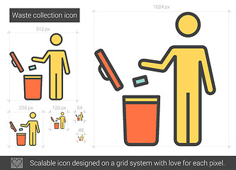 Image showing Waste collection line icon.