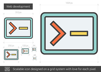 Image showing Web development line icon.