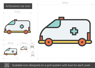 Image showing Ambulance car line icon.