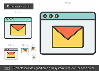 Image showing Email service line icon.