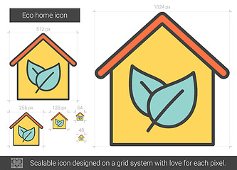 Image showing Eco home line icon.