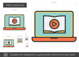 Image showing Video tutorial line icon.