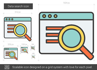 Image showing Data search line icon.