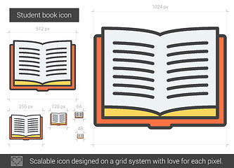 Image showing Student book line icon.