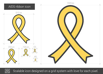 Image showing AIDS ribbon line icon.