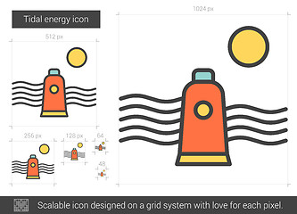 Image showing Tidal energy line icon.