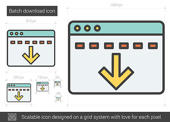 Image showing Batch download line icon.