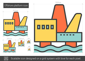 Image showing Offshore platform line icon.