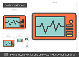 Image showing Cardio monitor line icon.