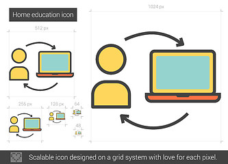 Image showing Home education line icon.