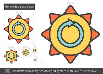 Image showing Renewable energy line icon.