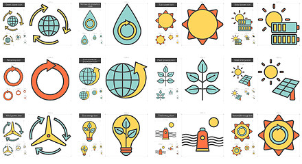 Image showing Ecology line icon set.