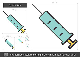 Image showing Syringe line icon.