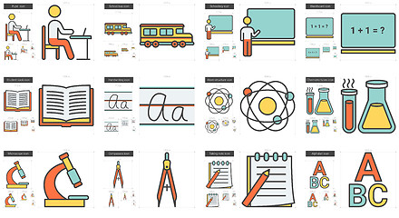 Image showing Education line icon set.