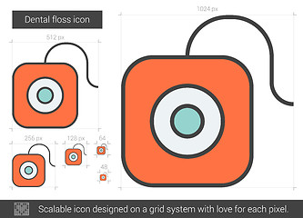 Image showing Dental floss line icon.