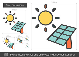 Image showing Solar energy line icon.