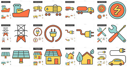 Image showing Ecology line icon set.