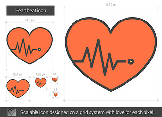 Image showing Heartbeat line icon.