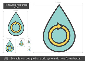 Image showing Renewable resources line icon.