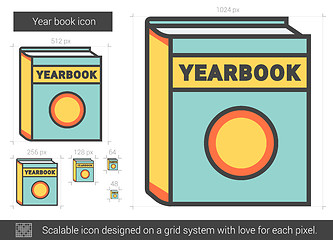 Image showing Year book line icon.