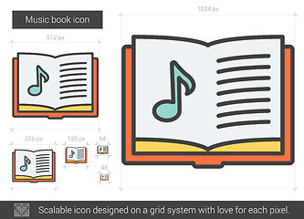 Image showing Music book line icon.