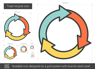 Image showing Trash recycle line icon.