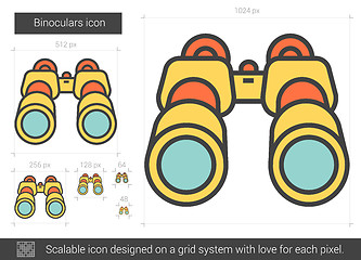 Image showing Binoculars line icon.