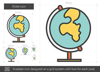 Image showing Globe line icon.