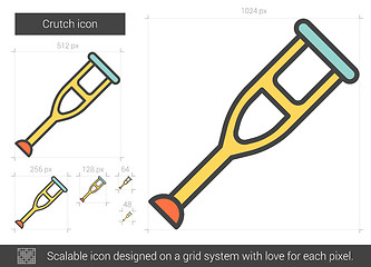 Image showing Crutch line icon.