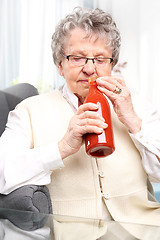 Image showing Grandma's preserves, puree with red tomatoes.