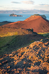 Image showing Sunset at the vestmannaeyjar island