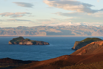 Image showing Rocks and the coast at vestmannaeyjar island