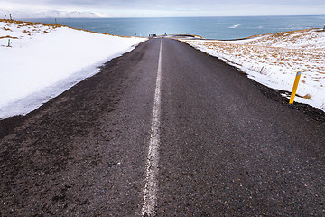 Image showing Asphalt road on Snaefellsnes peninsula, Iceland