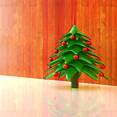 Image showing Christmas background. 3d illustration. Anaglyph. View with red/c