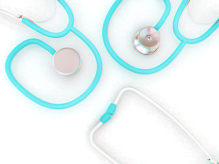 Image showing stethoscope. 3d illustration. Anaglyph. View with red/cyan glass