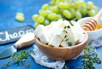 Image showing cheese with grape