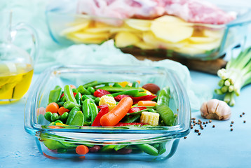 Image showing vegetables and meat in bowl