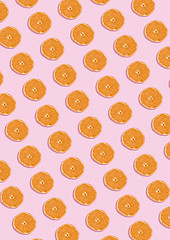 Image showing The orange pattern on pink background. Minimal concept.