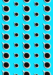 Image showing Sweet background. Seamless pattern with coffee cups