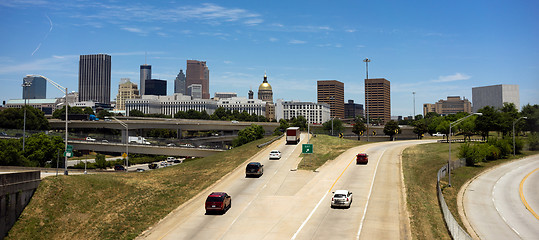 Image showing Car Entering Highway Rush Hour Downtown Atlanta Georgia City Sky