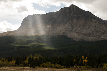 Image showing Sun Rays Break Clouds Rocky Mountains Montana Western State USA