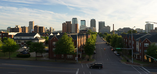 Image showing Sunset Downtown City Skyline Birmingham Alabama Carraway Blvd