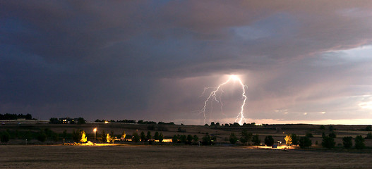 Image showing Thunderstorm Edge Late Afternoon Storm Lightning Strike Idaho Co