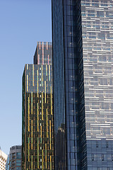 Image showing Glass Metal Buildings Architecture Late Afternoon Seattle Washin